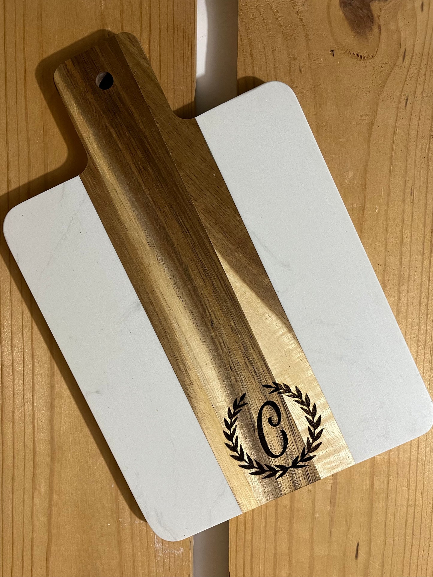 Small Business Saturday Special: Monogrammed Marble and Wood Charcuterie Board, FREE SHIPPING